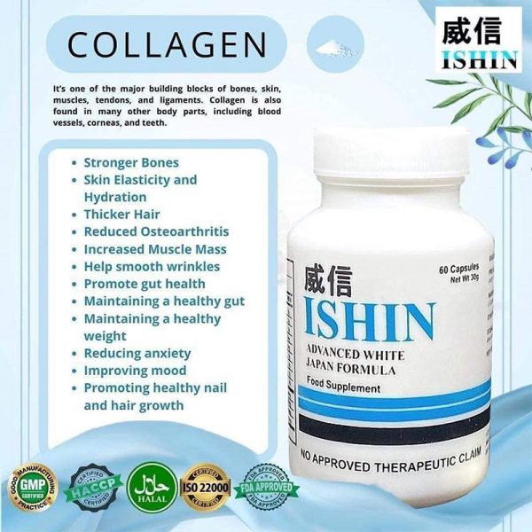 Ishin Advanced 10X Whitening Japan Formula with Collagen and Glutathione